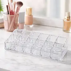 GENERICO - Organizador acrílico para maquillaje 12 compartimentos