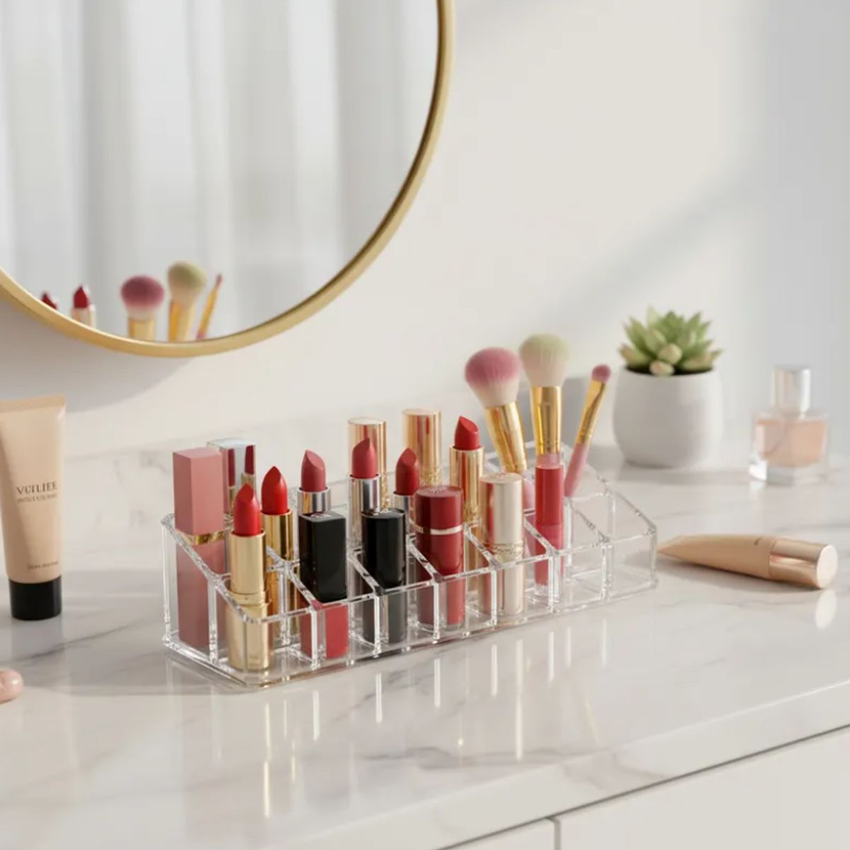 GENERICO - Organizador acrílico para maquillaje 12 compartimentos