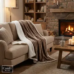 COMFY BLISS - Manta Sherpa Beige Adulto Suave Premium130x170cm