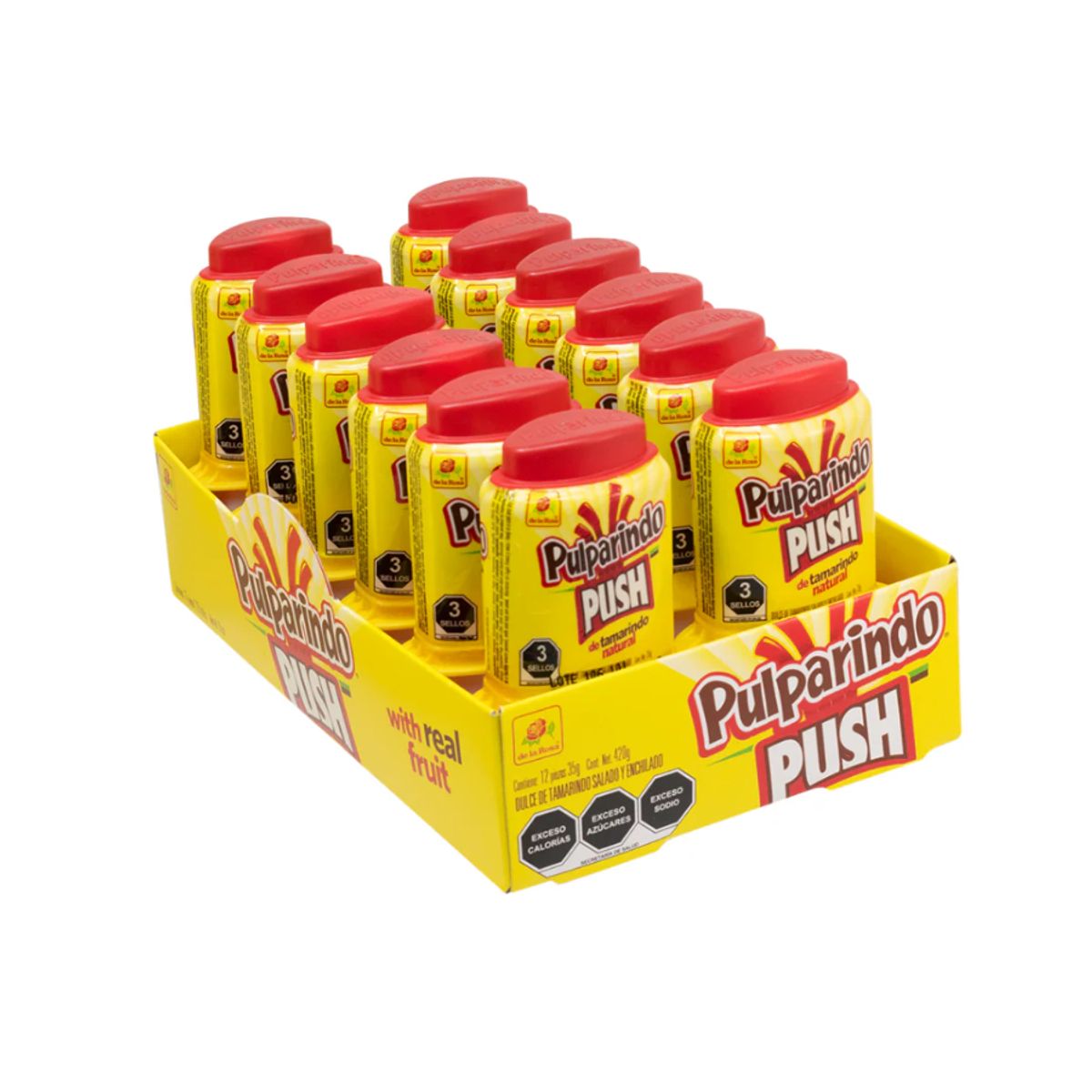 DE LA ROSA - Caramelos Pulparindo Push De la Rosa 12 un x 35 g Kiosclub