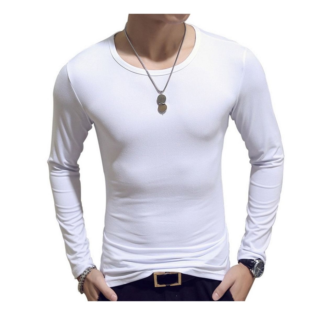 GARSIL - Camiseta - Polera Primera Capa De Hombre Manga Larga - Fibra De Bambú