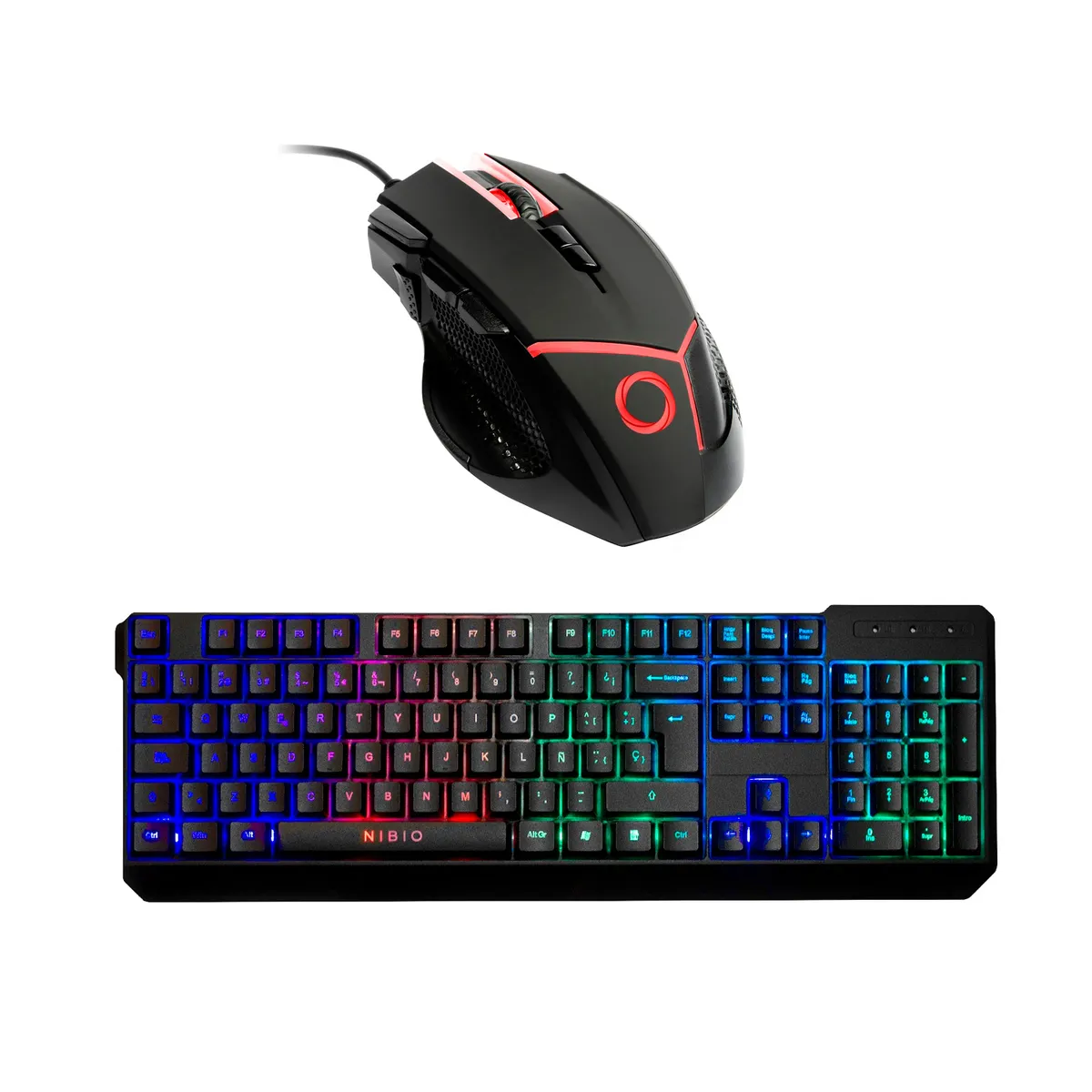 NIBIO - Pack Gamer Nibio Mouse Gear + Teclado Strike RGB