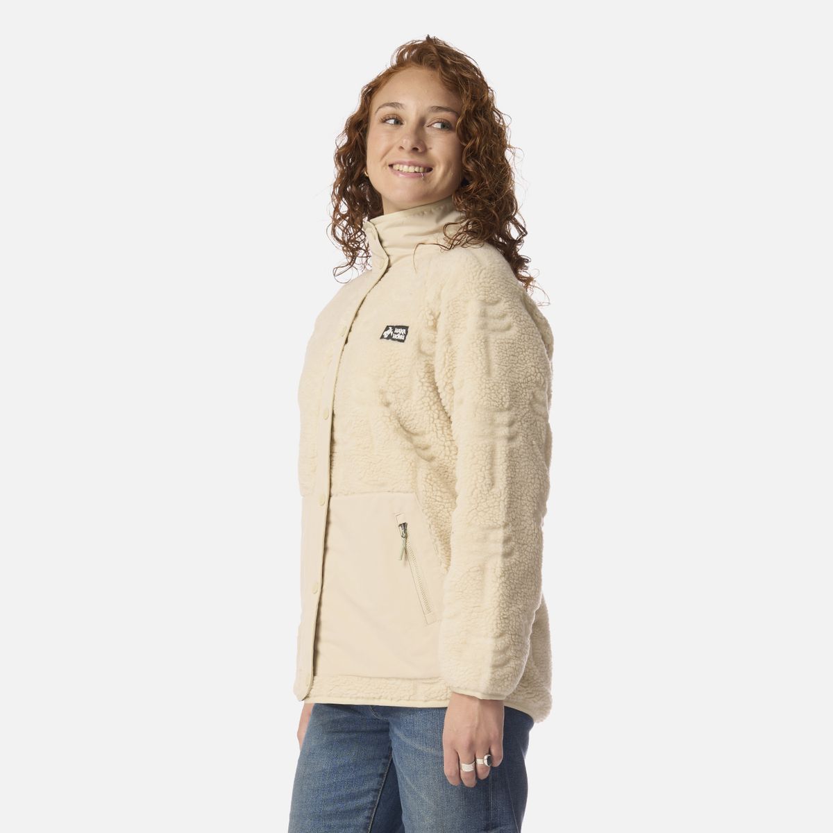HAKA HONU - Polar Mujer Zip-porrito Crema Haka Honu