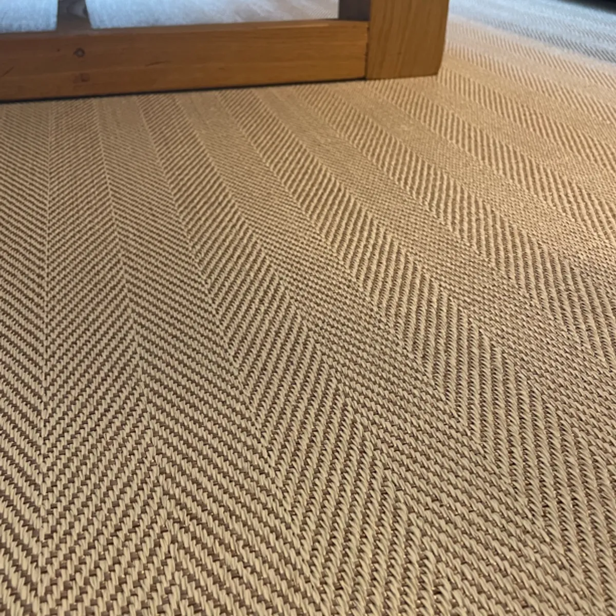 DECORUGZ - Alfombra Vinílica Lavable Atenas Borde Beige 160x230