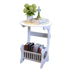 GENERICO - Mesa Auxiliar Centro Redonda Revistero Minimalista