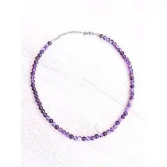 GENERICO - Collar de piedra natural Amatista Protección y transmutacion
