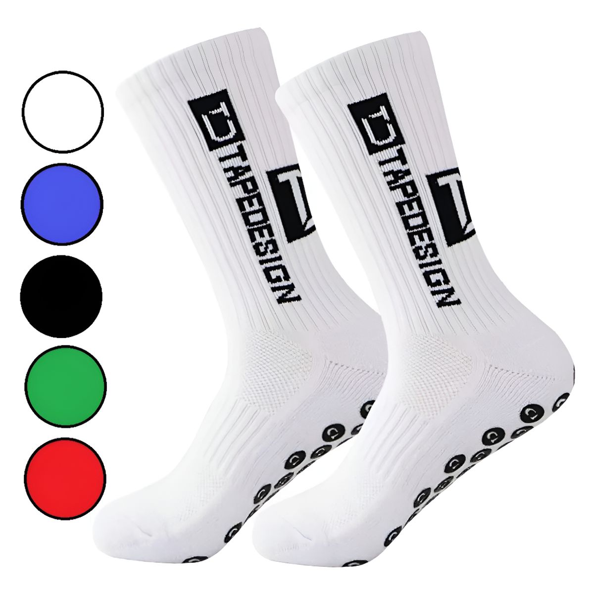GENERICO - Calcetas Medias Deportivas De Fútbol Antideslizante Colores Blanco