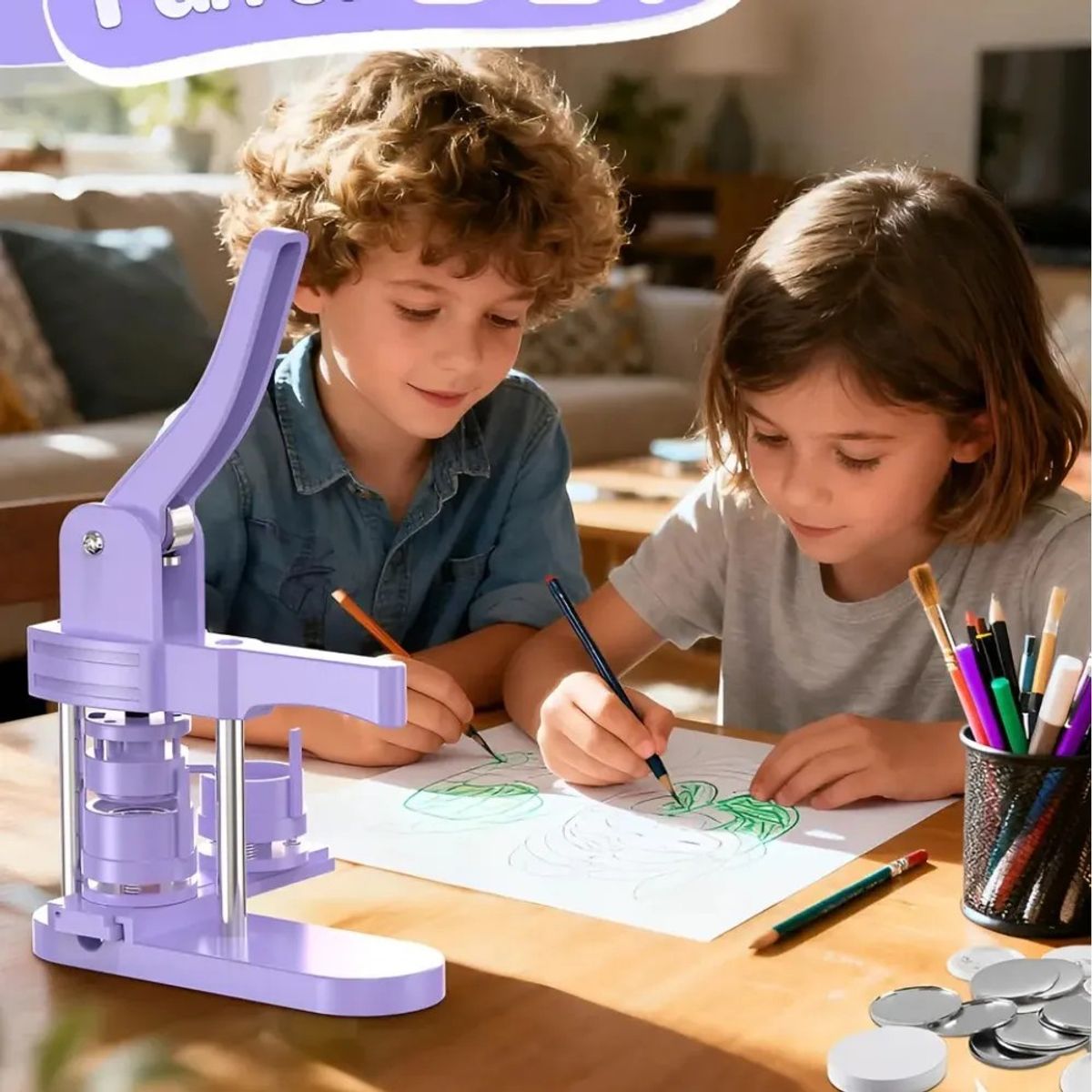 RIOVEO - Maquina De Chapitas + Matriz 25+37+58 Mm +300pcs Suministros