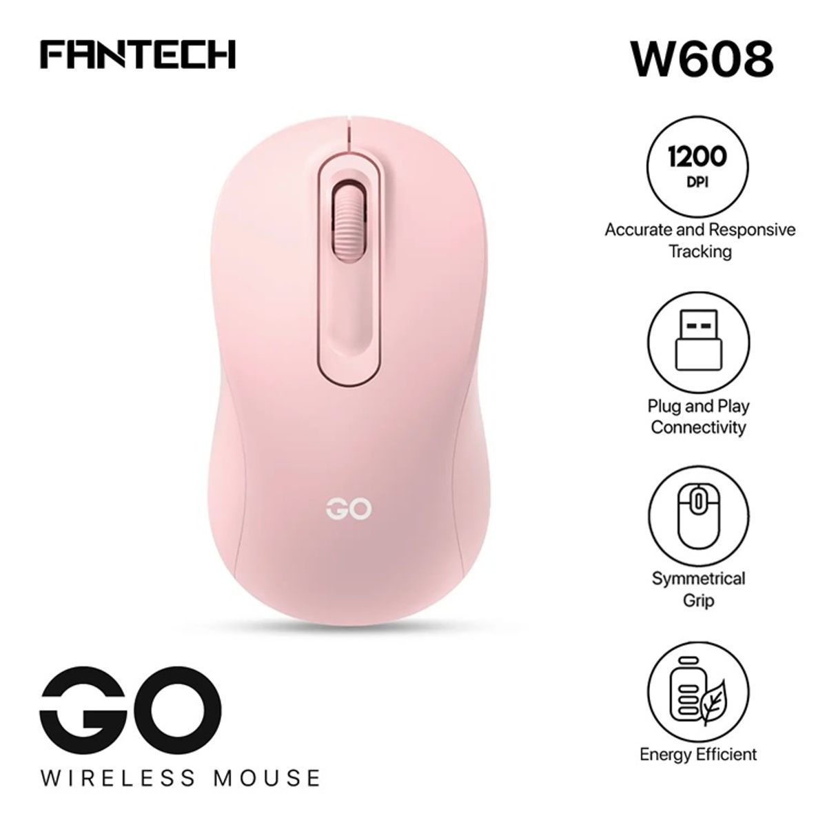 FANTECH - Mouse Inalámbrico FANTECH W608 GO