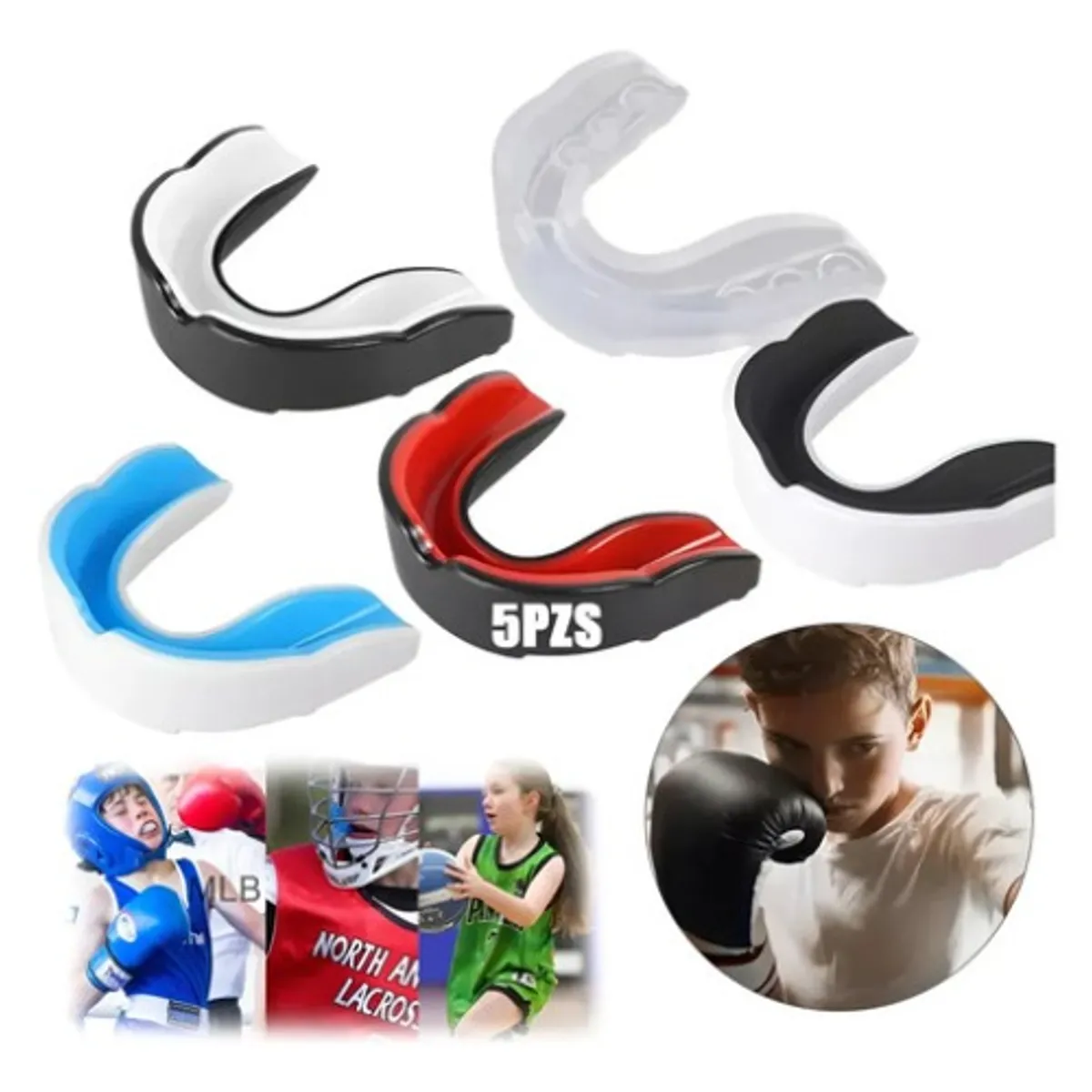 GENERICO - 5pz Protector Bucal Boxeo Taekwondo Y Deportivos Para Niños 5 Piezas Limón