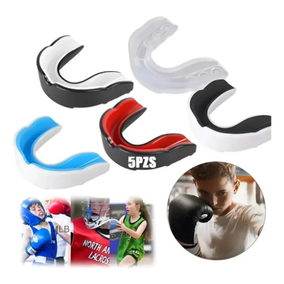 GENERICO - 5pz Protector Bucal Boxeo Taekwondo Y Deportivos Para Niños 5 Piezas Limón
