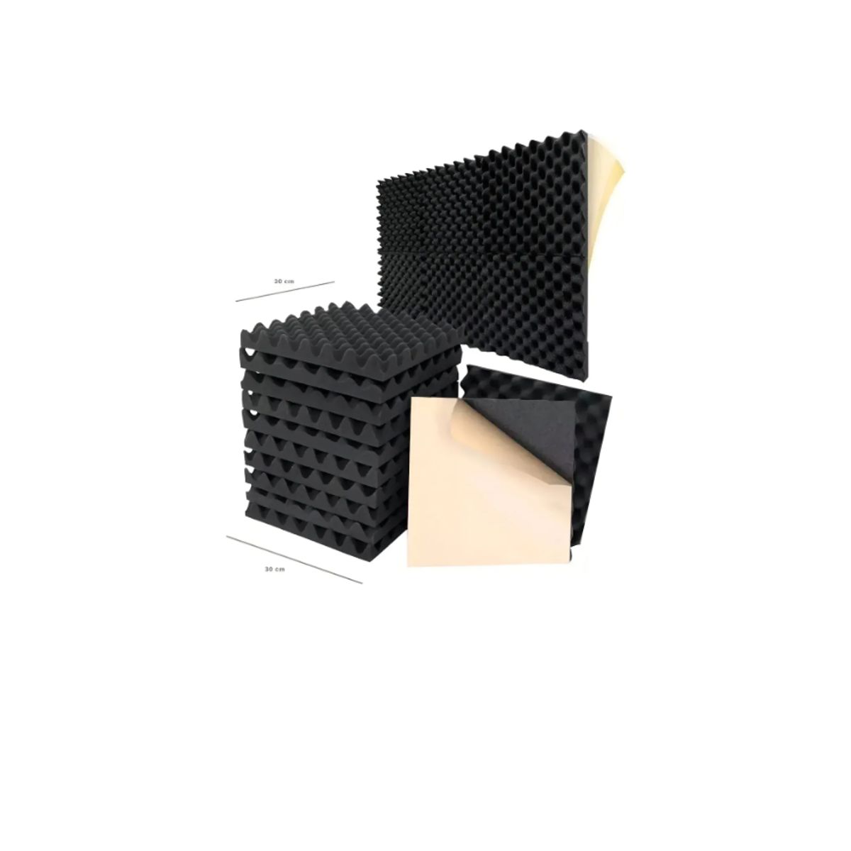 GENERICO - Espuma Acústica 12 Pcs Aislante Con Adhesivo