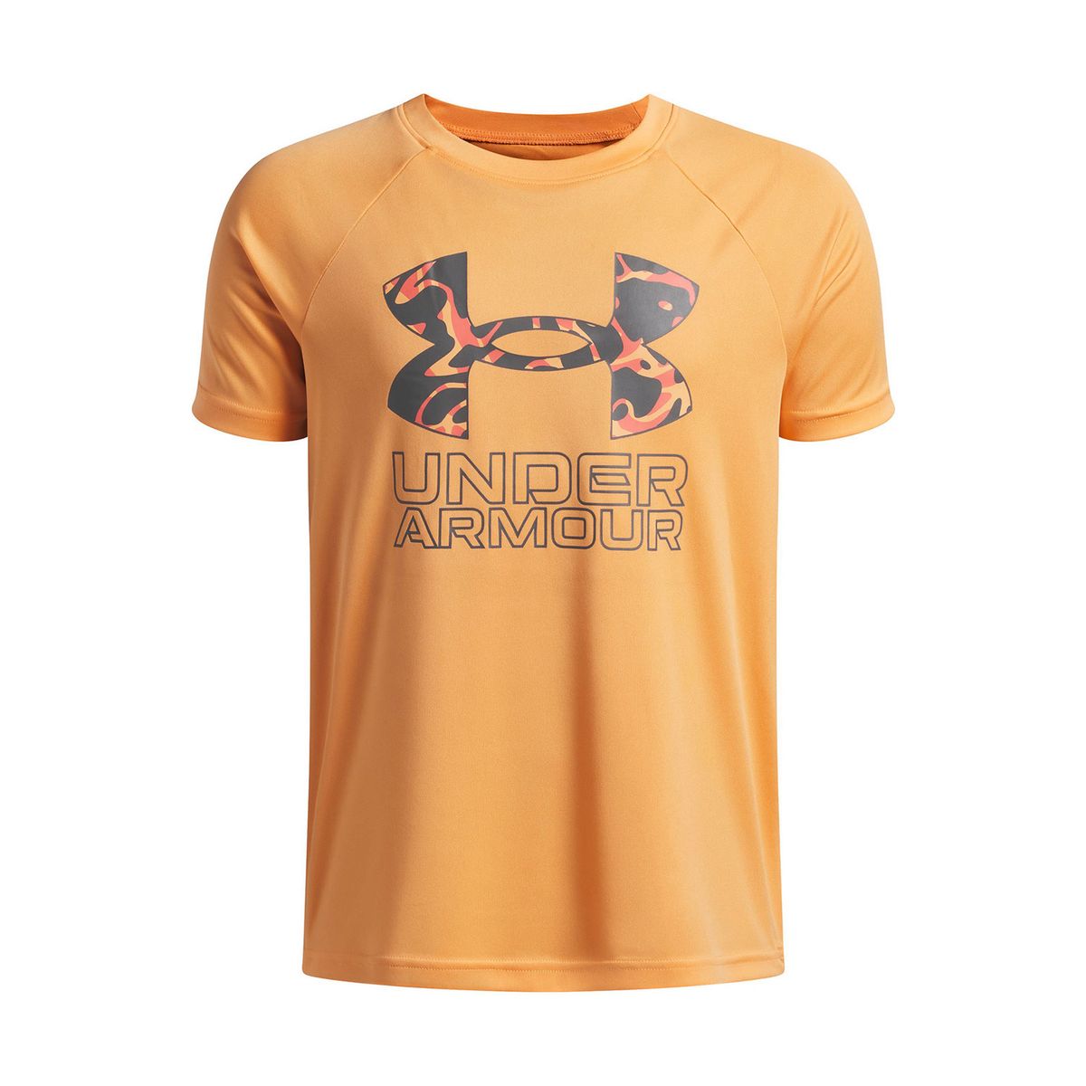UNDER ARMOUR - Polera MC Niño Tech Hybrid Print Polera Naranjo UNDER ARMOUR