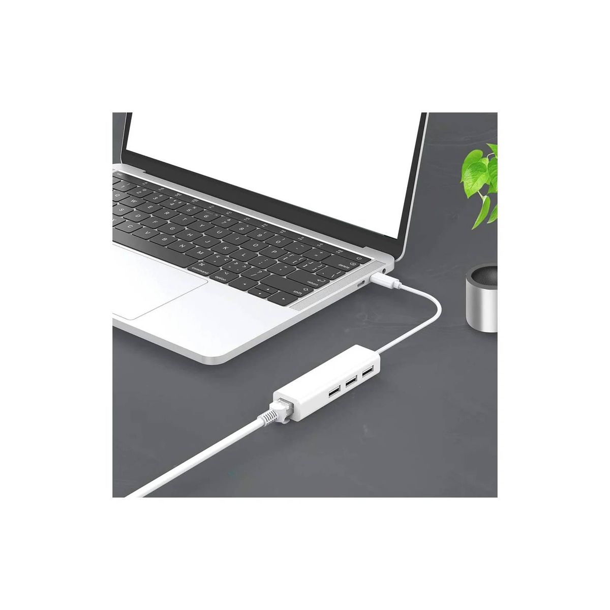 TECNOLAB - Adaptador USB-C Con Hub 3 Puerto Ethernet RJ45