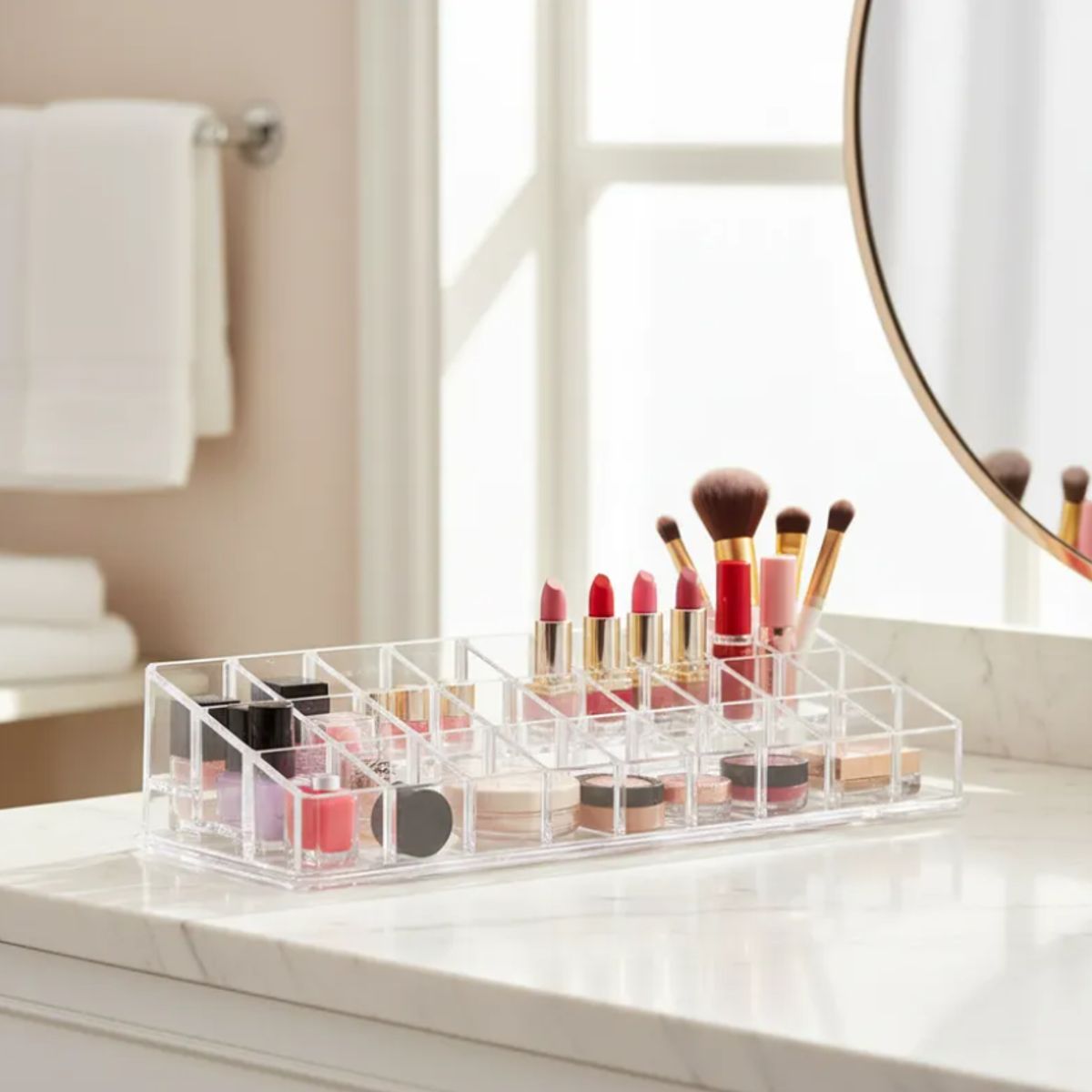 GENERICO - Organizador De Maquillaje Acrílico Transparente 24 Espacios