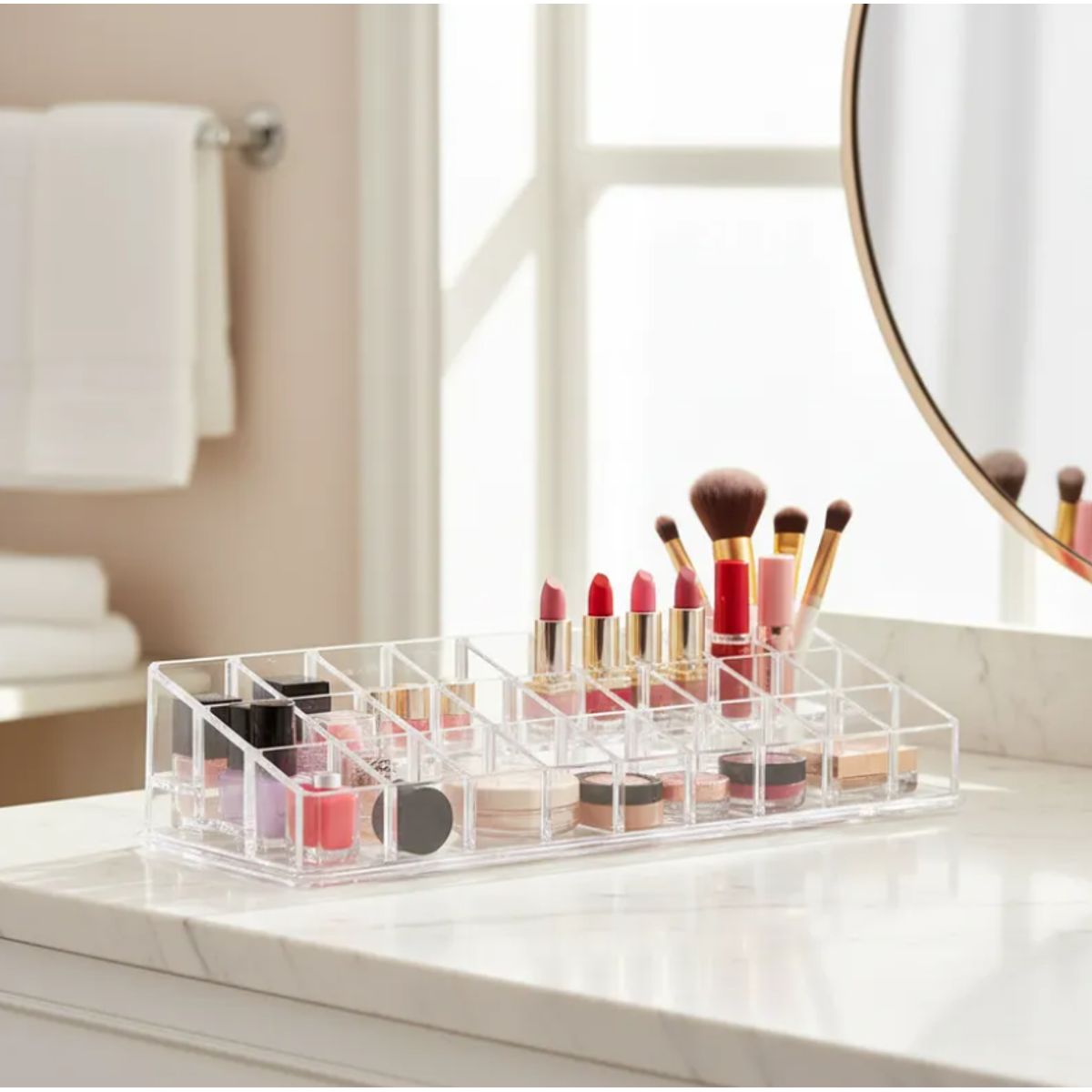 GENERICO - Organizador De Maquillaje Acrílico Transparente 24 Espacios