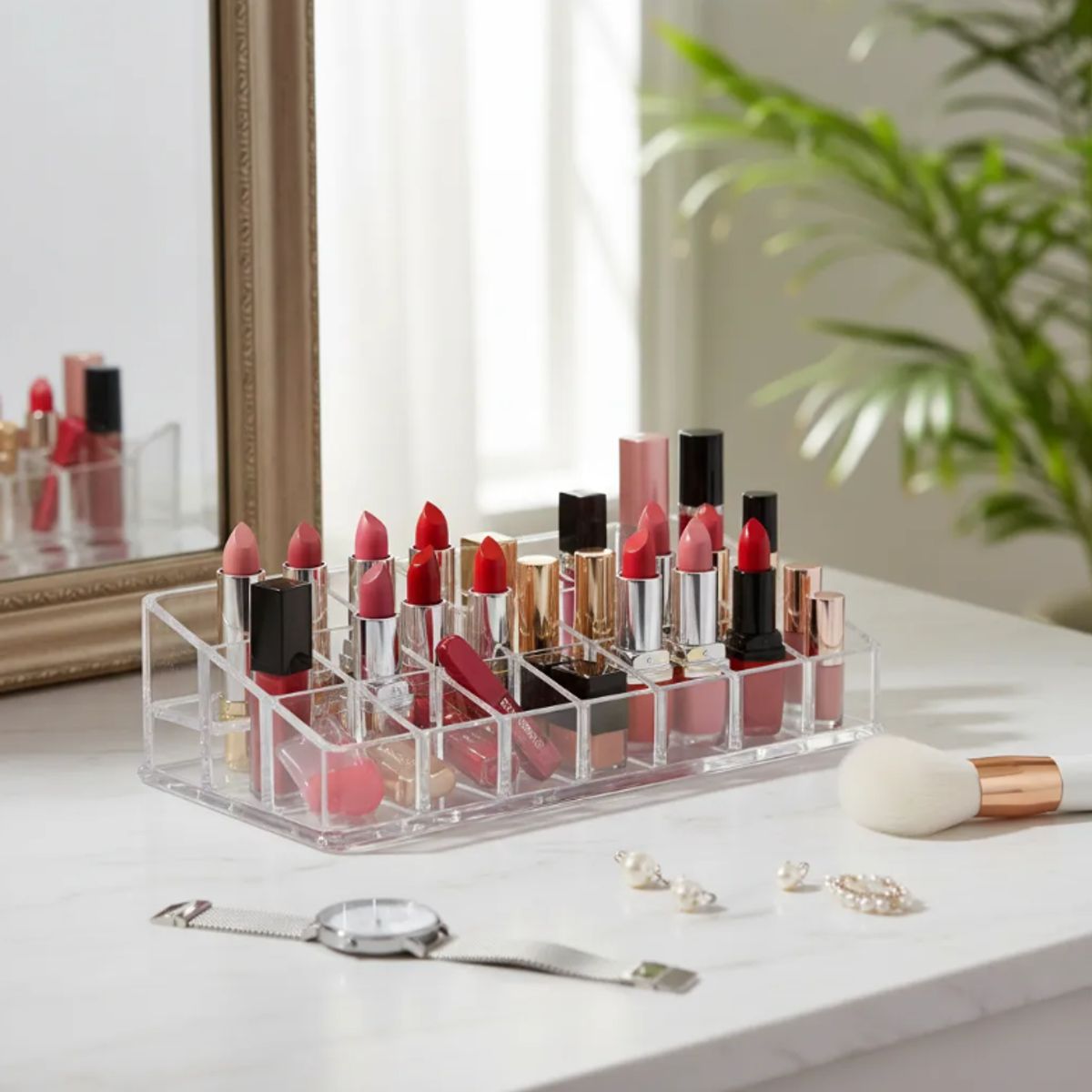GENERICO - Organizador De Maquillaje Acrílico Transparente 24 Espacios