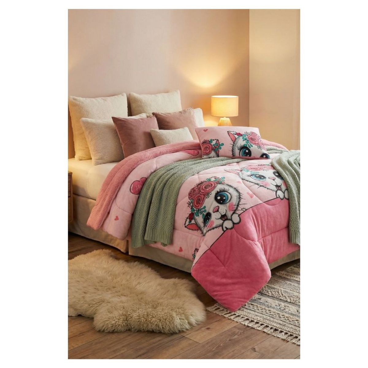 GENERICO - Cobertor Chiporro Invierno 1.5 Plazas - Miau Rosé TFYH62