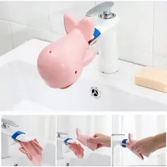 GENERICO - EXTENSOR DE LLAVE LAVAMANOS ANIMADO PARA NIÑOS ROSADO