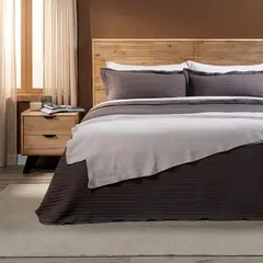 ROSEN - Cobertor Flannel Supersoft Grafito 2 Plazas