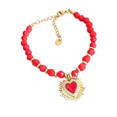 GENERICO - PULSERA CORAL ROJO VITALIDAD, PASIÓN Y PROTECCIÓN ANCESTRAL