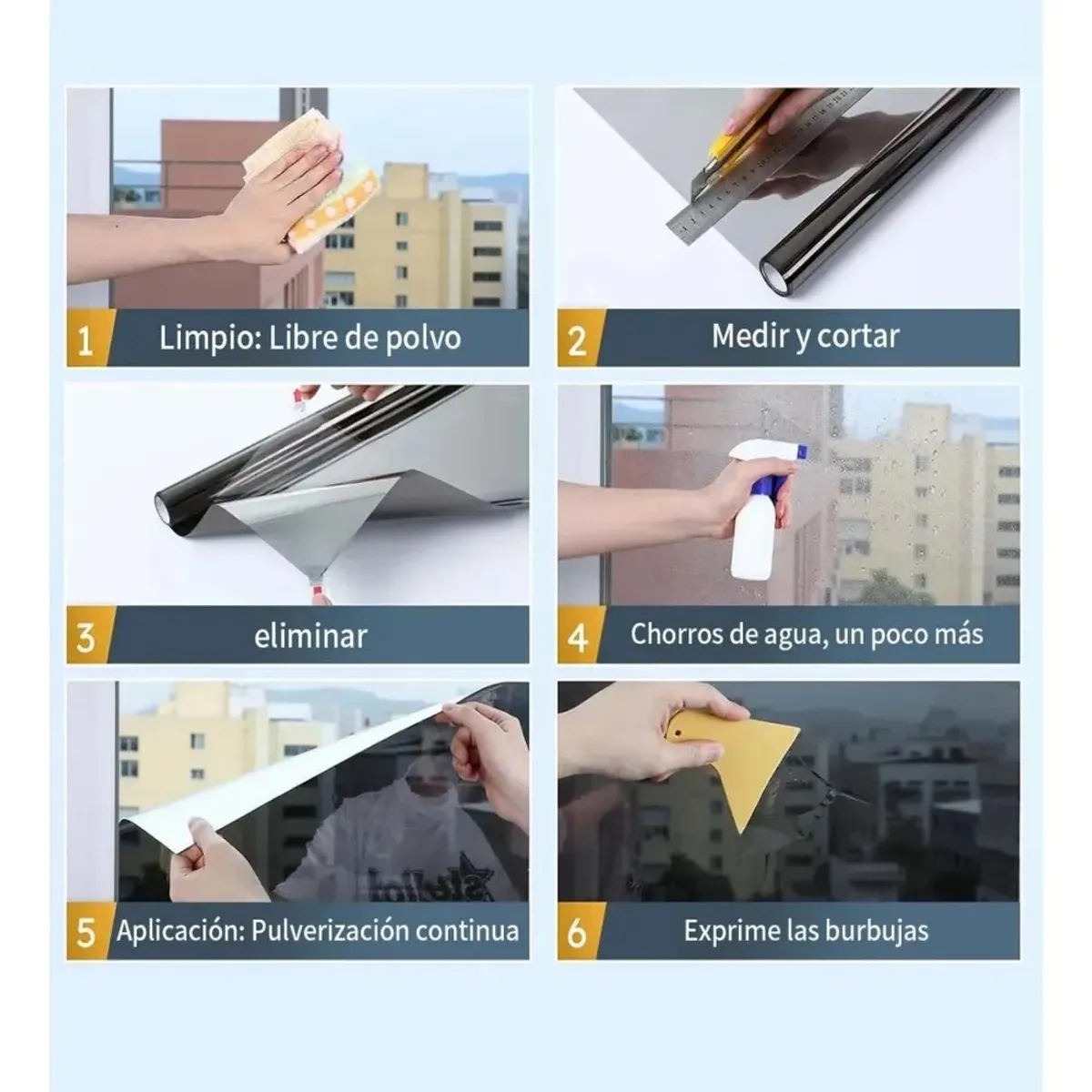 GENERICO - Lamina Espejada Film Privacidad Vidrio Ventana 80 Cm * 10 M