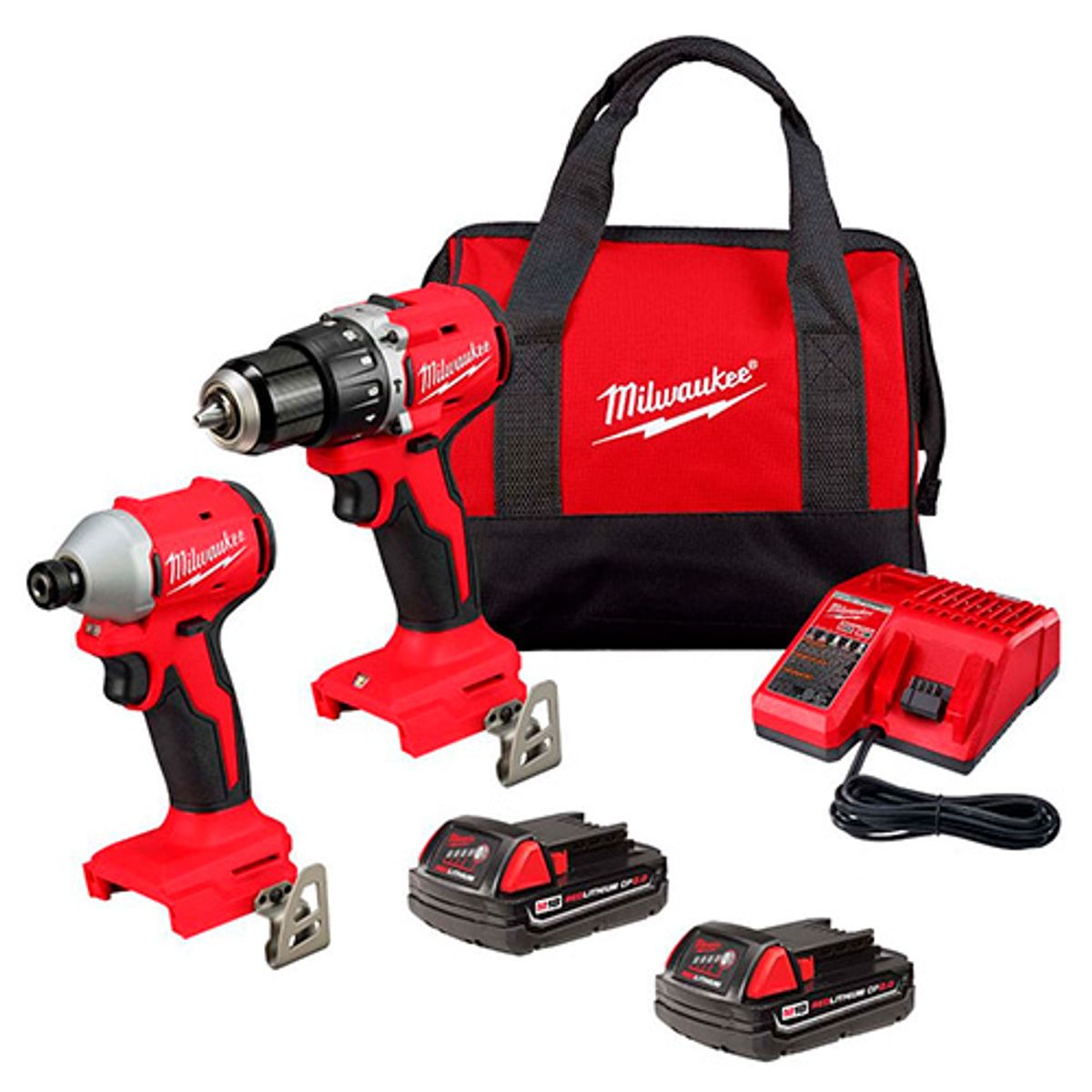 MILWAUKEE - KIT TALADRO PERCUTOR Y ATORNILLADOR DE IMPACTO MILWAUKEE 18V