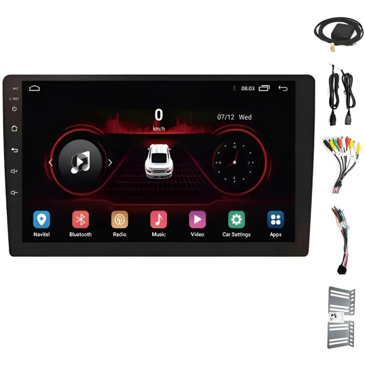 FURIAMOTOR - Radio Auto 2 Din Android Touch Hd De 9'' Carplay Color Negro