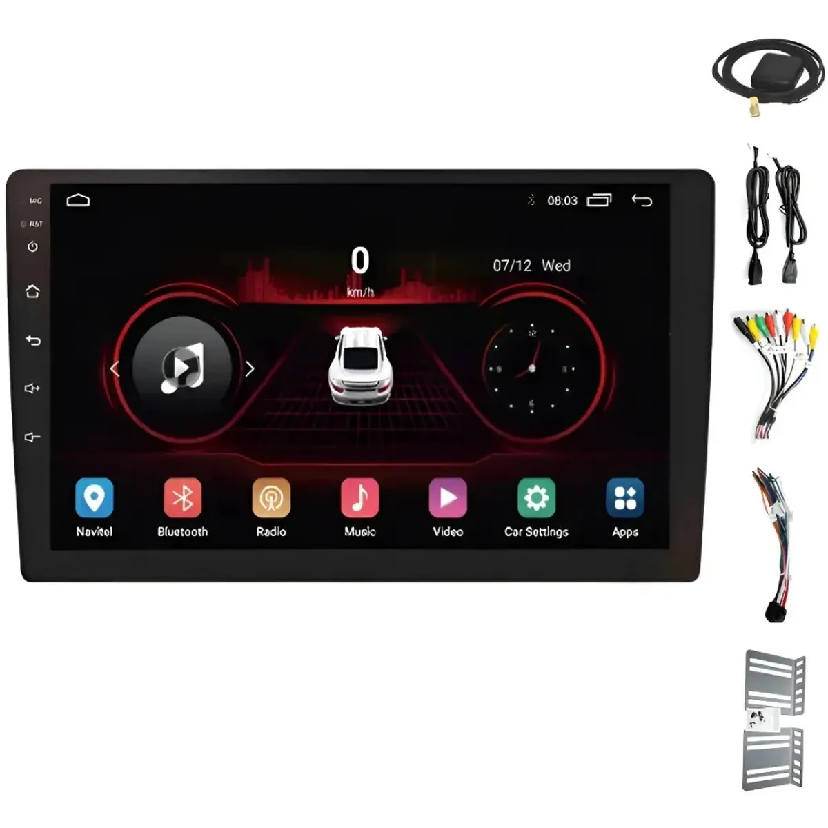 FURIAMOTOR - Radio Auto 2 Din Android Touch Hd De 9'' Carplay Color Negro