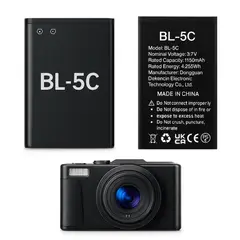 SHOOT - Batería BL-5C 1150mAh 3.7V para Cámara Digital Compatible