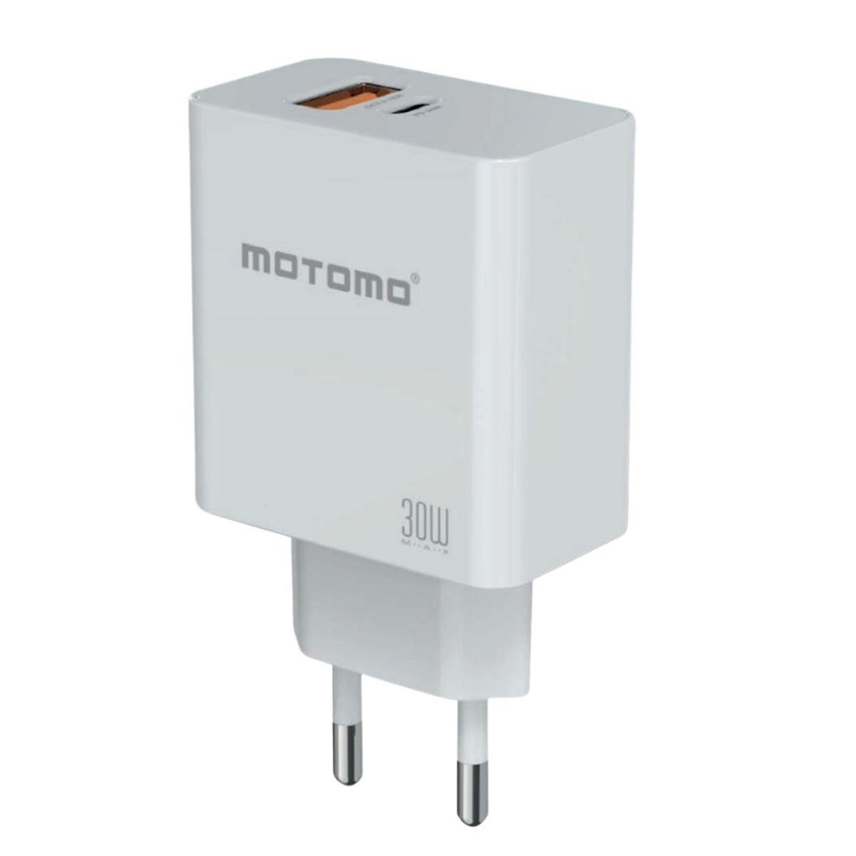 MOTOMO - Cargador de Pared USB-C 30W PD Motomo CR25 2 Puertos Blanco