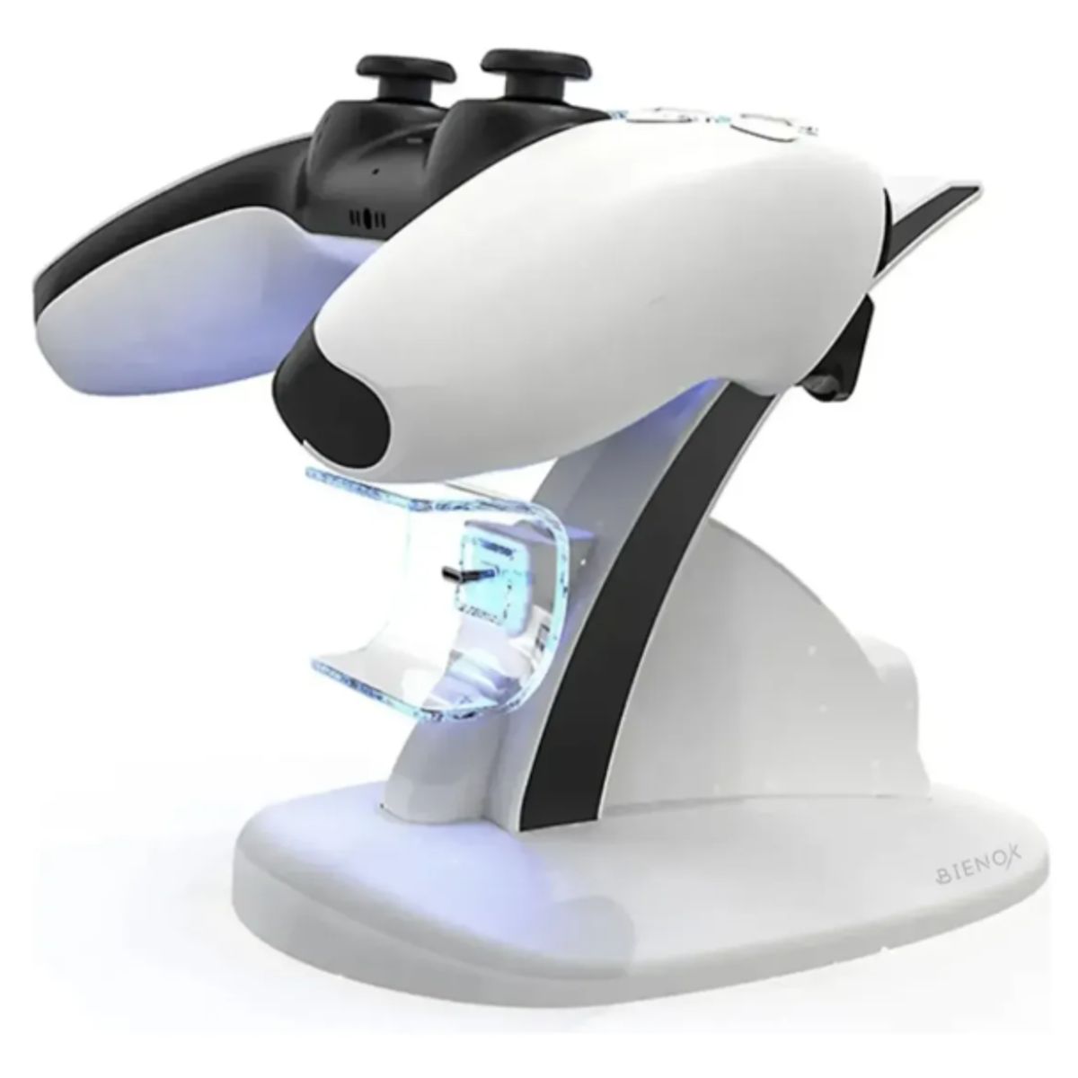 GENERICO - Cargador Dual Para Control Ps5 Soporte Base Dualsense Blanco