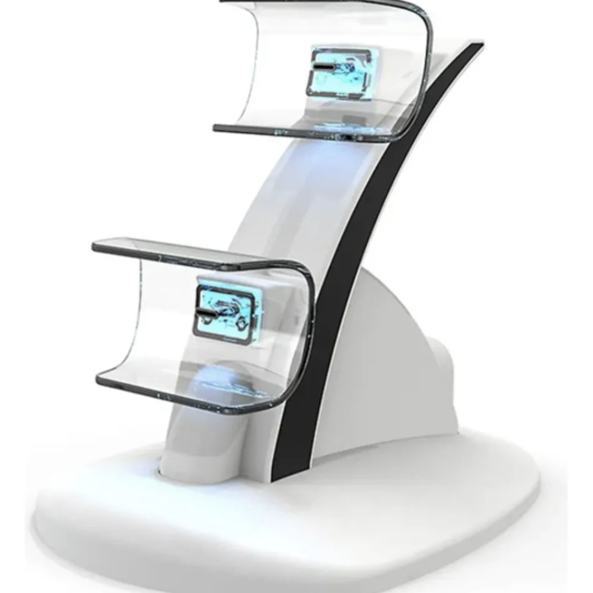 GENERICO - Cargador Dual Para Control Ps5 Soporte Base Dualsense Blanco