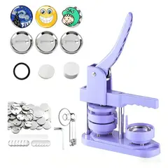 GENERICO - Maquina De Chapitas Prensa Matriz De 58mm+100pcs Suministros Lila