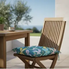 GENERICO - Cojín Para Silla Acolchado Diseño Flores 40x40cm Con Amarra