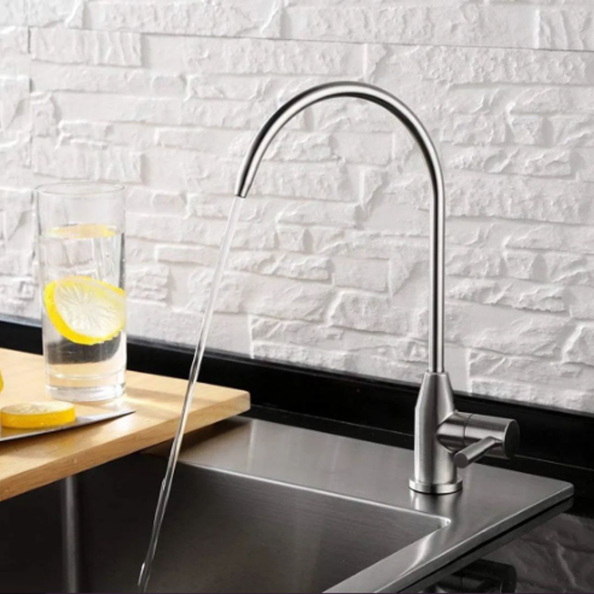 GENERICO - Grifo Monomando Para Filtro De Agua Cocina Plateado Brillante