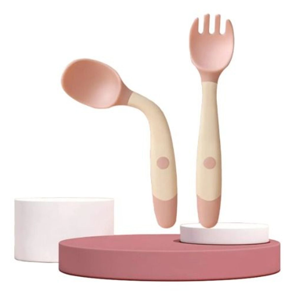 GENERICO - Set De Cuchara Tenedor Flexibles De Silicona Para Bebes