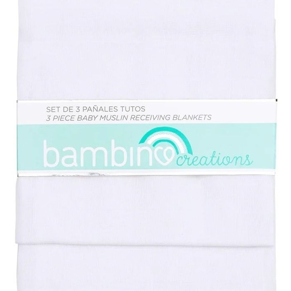 BAMBINO - Set 3 Pañales Tutos 100% Algodón Liso Blanco 7272cm Bambino