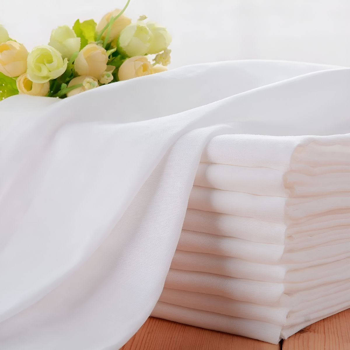 BAMBINO - Set 3 Pañales Tutos 100% Algodón Liso Blanco 7272cm Bambino