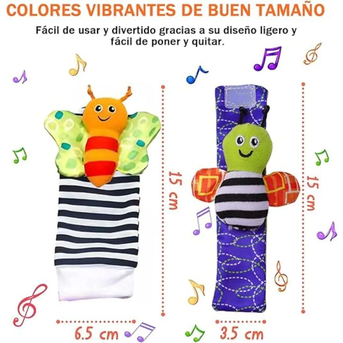 GENERICO - Set Calcetines Y Pulsera Sonajero Estimulacion Bebe