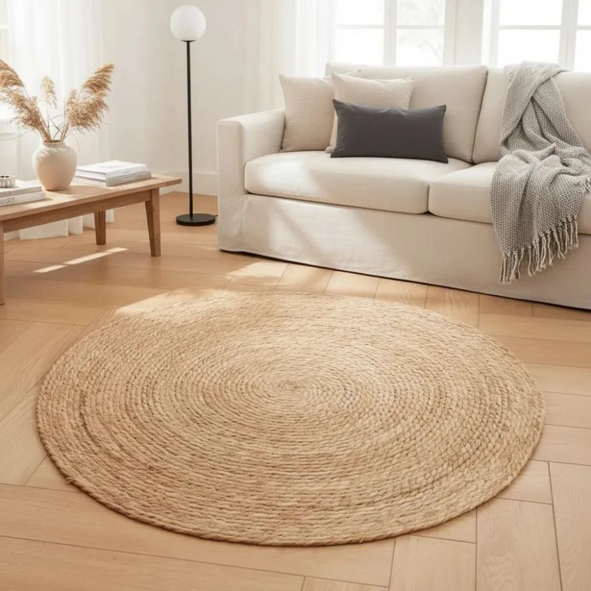 GENERICO - Alfombra De Fibra Natural 120 Cm 1.2 M Liso Marrón Claro