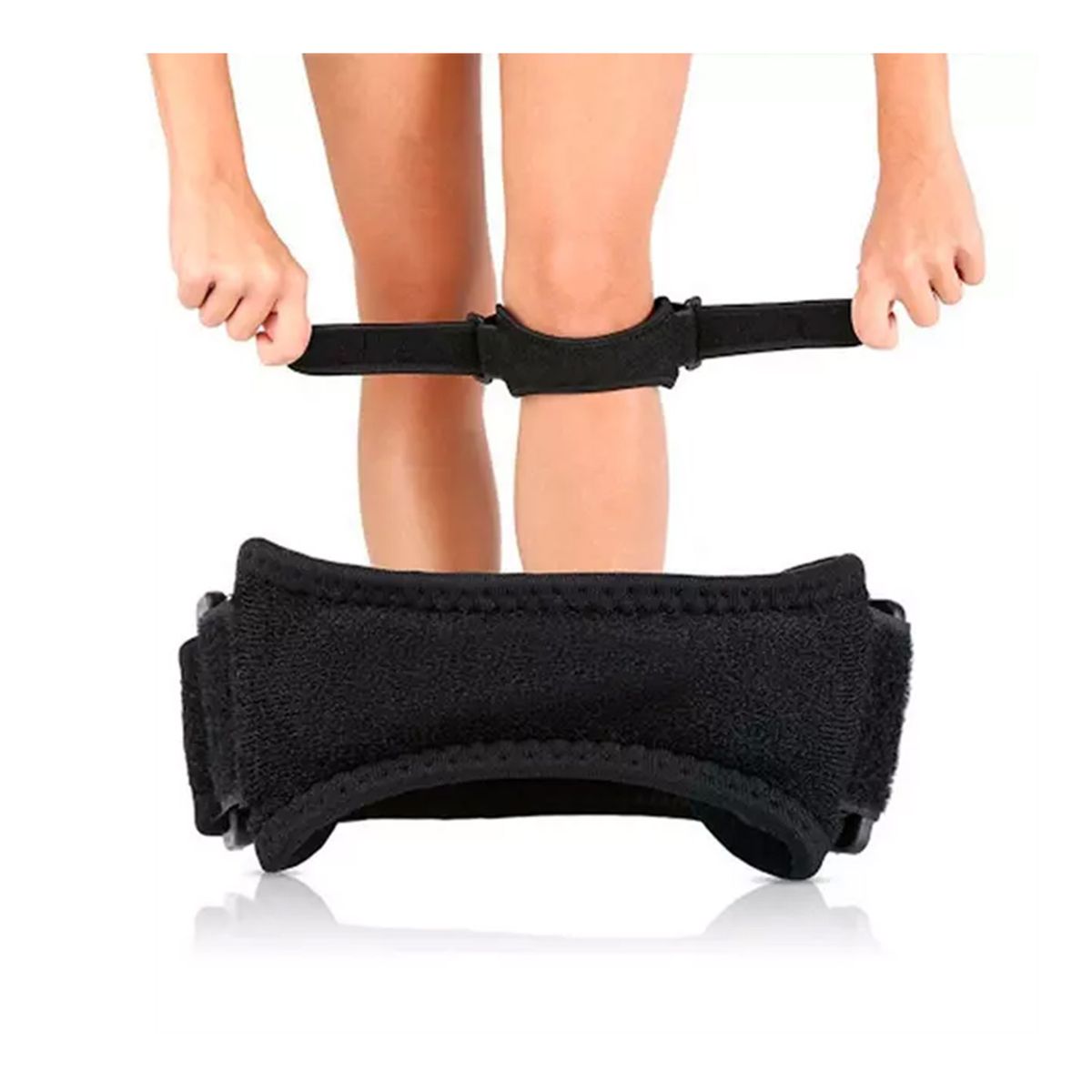 GENERICO - Rodillera De Compresión Ajustable Soporte Rotular Gym Fit Negro Ajustable