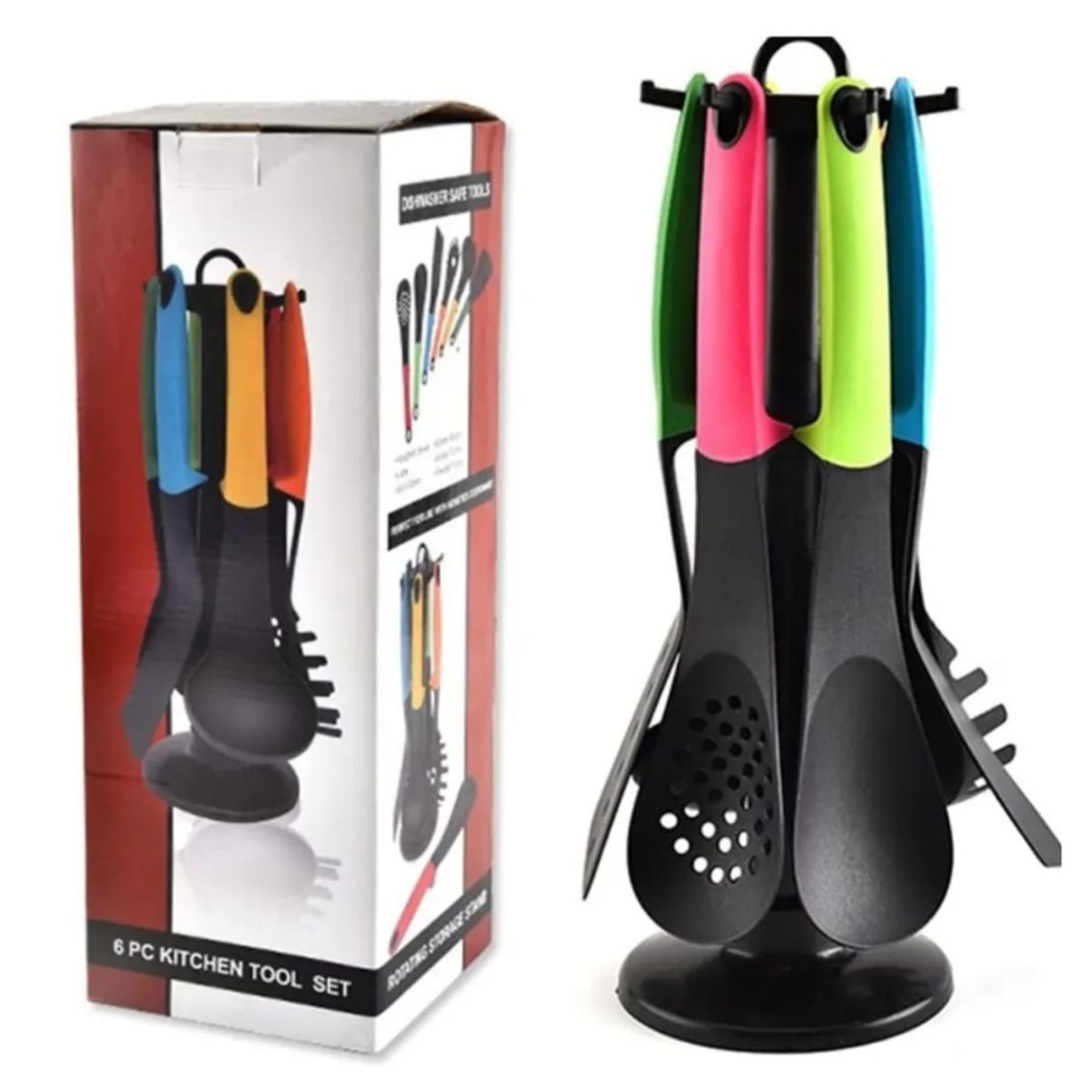 GENERICO - JUEGO DE UTENSILIOS 6 PIEZAS MULTICOLOR