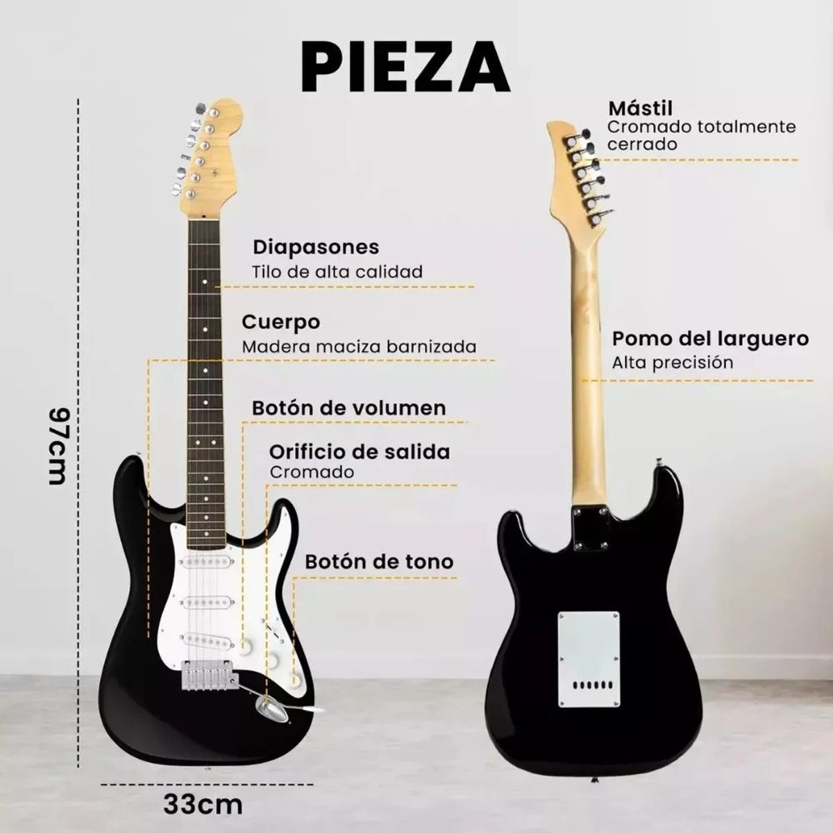 GENERICO - Guitarra Eléctrica De 6cuerdas Con Amplificador Y Accesorios