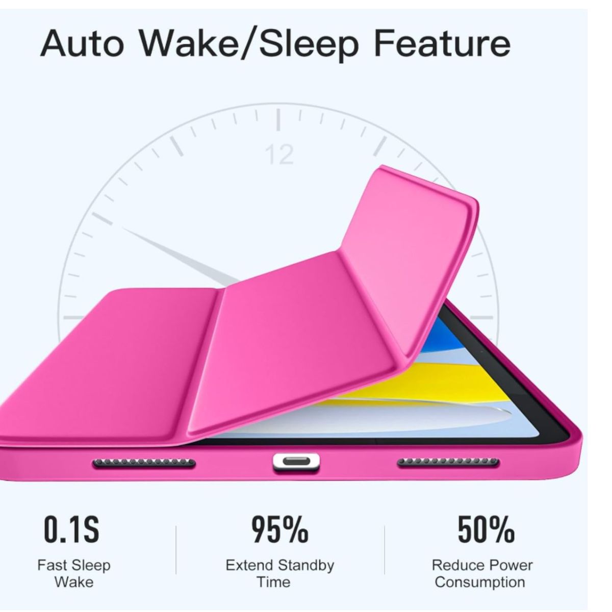 GENERICO - Carcasa Smart Cover Ranura Para iPad Air 11 M4 2026 Fucsia