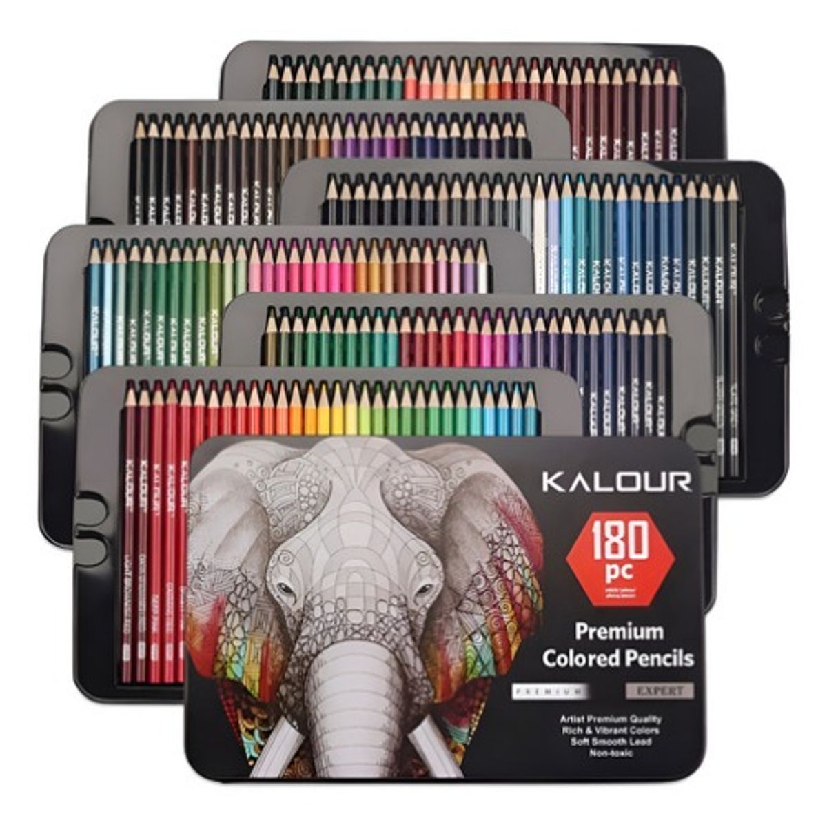 GENERICO - Set 180 Lapices Colore Arte Profesional Dibujo Caja Metálica Colores