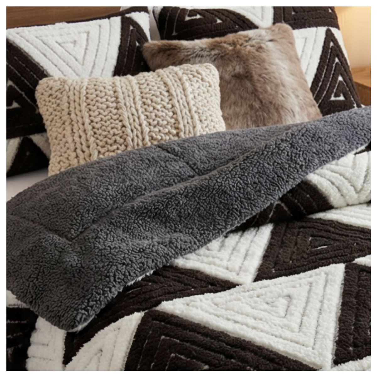 GENERICO - Cobertor Chiporro Invierno Jacquard 1.5 Plazas - Lyon TFYZ20