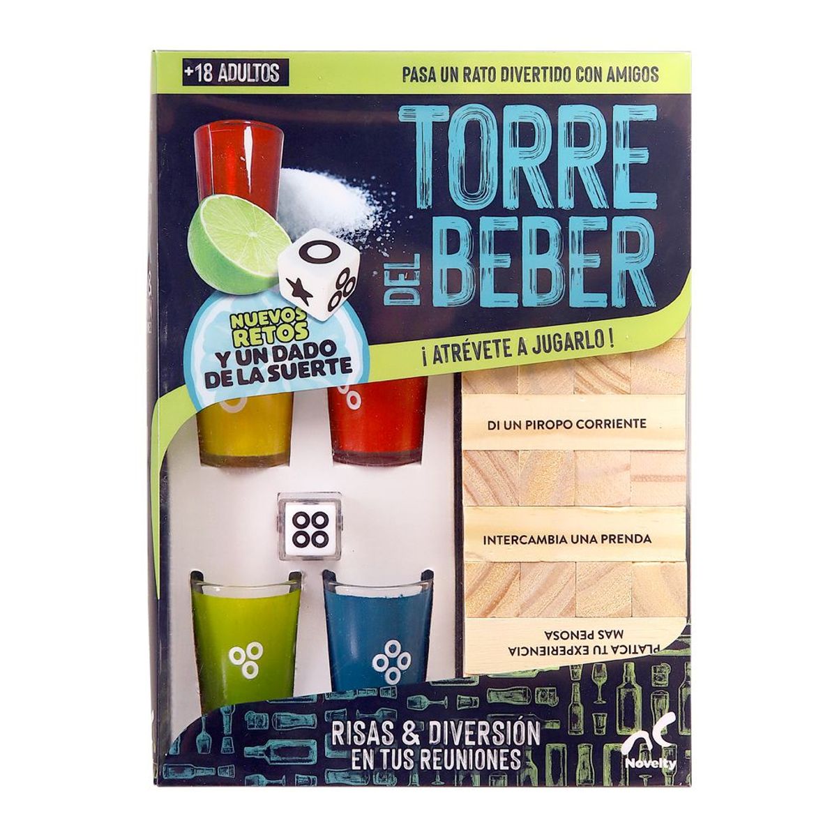 IMEXPORTA - Juego De Mesa Para Beber Torre Con 4 Vasos De Shot
