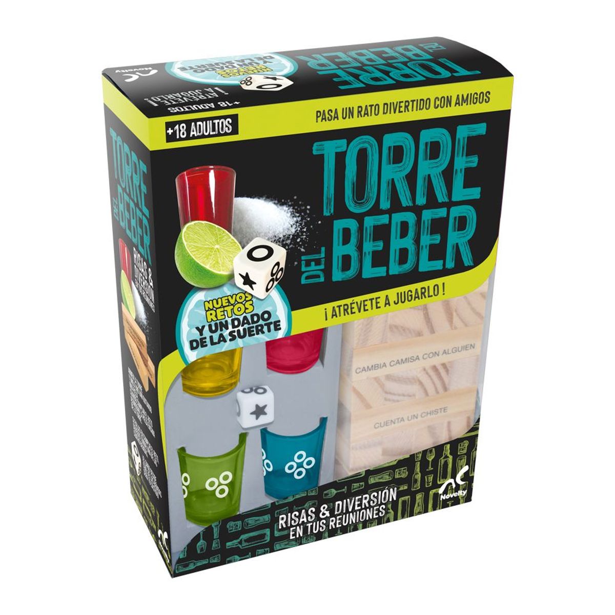 IMEXPORTA - Juego De Mesa Para Beber Torre Con 4 Vasos De Shot