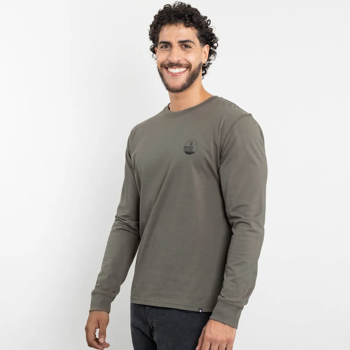 POLEMIC - Polera manga larga hombre algodón clasico Verde Polemic